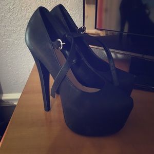 Black Extra Tall Heels with Platform